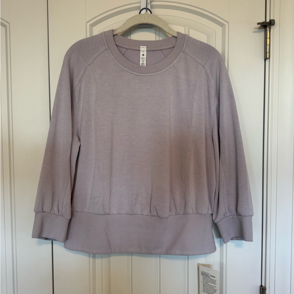 Lululemon Softstrem Ribbed Hem Pullover Women's Lavender Top L 12